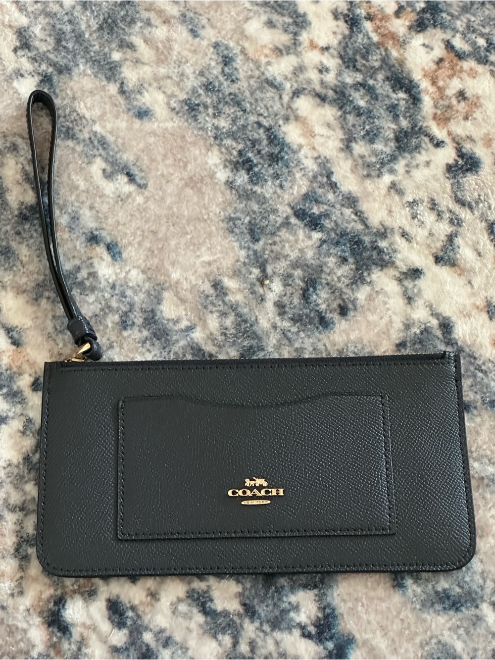 NWT Coach Zip Top Wallet Wristlet in Midnight (Navy)